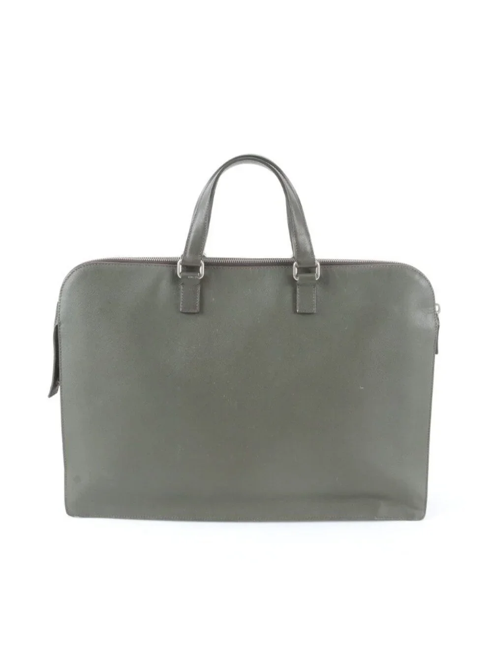 Prada Saffiano Triangle Logo Leather Business Document Briefcase